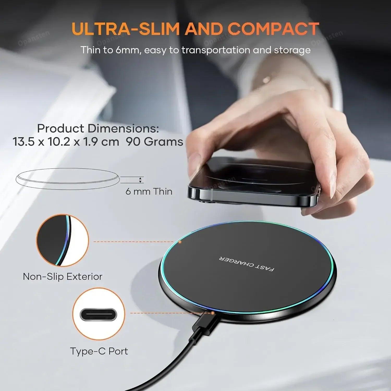 LED Light Wireless Charger Pad &ndash; Fast Wireless Charging