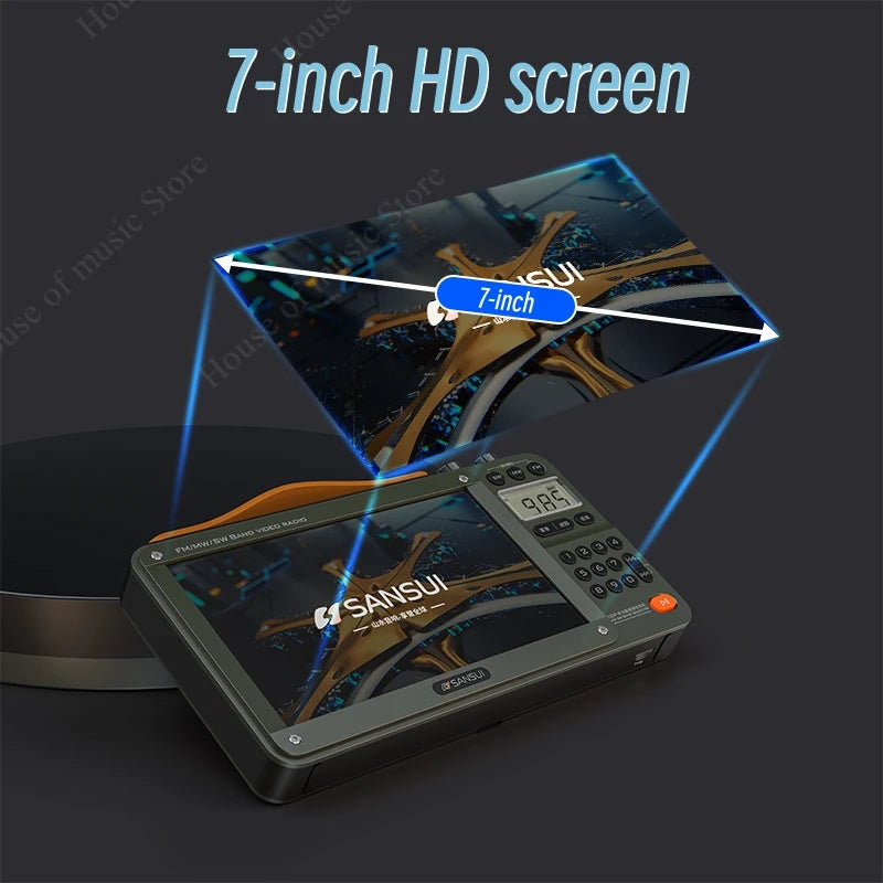 SANSUI Wireless Bluetooth Speakers with LED HD Video Player and Rechargeable Battery