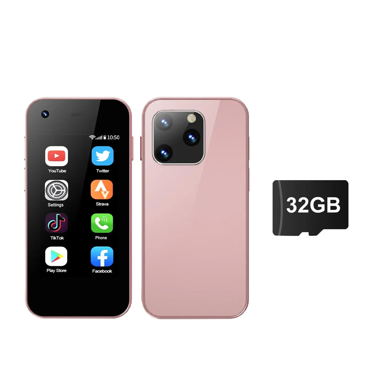 SERVO KING5000 Mini Android Smartphone &ndash; Pocket Friendly pink N 32GB TF card / 16g / 2 G