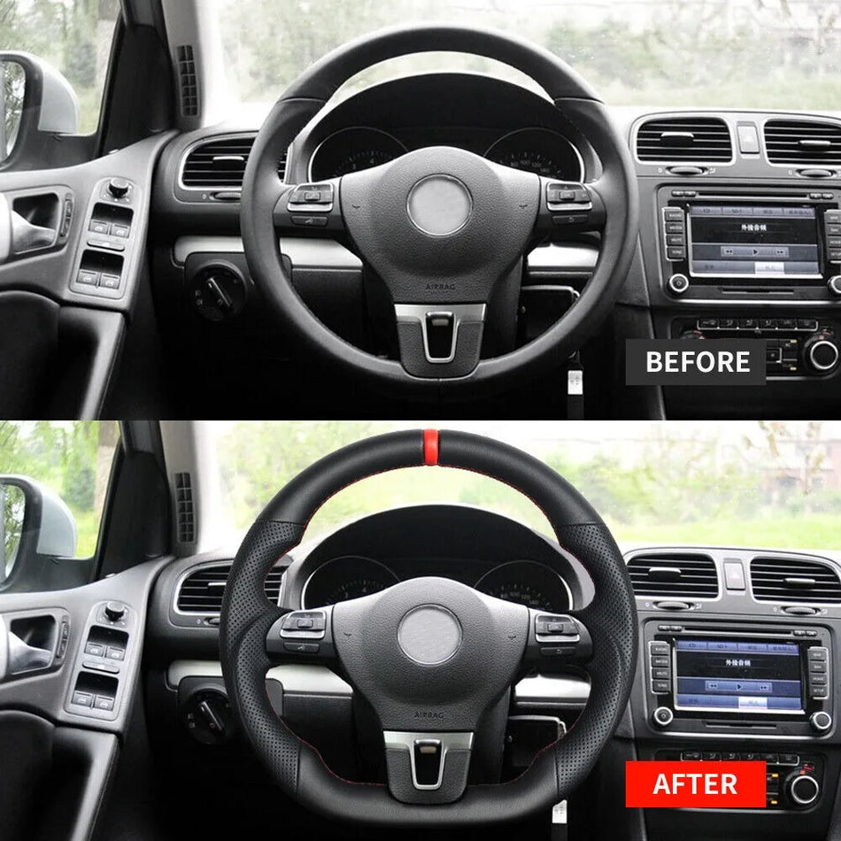 Volkswagen Golf 6 MK6 GTI Δερμάτινο Τιμόνι Με Κόκκινη Λωρίδα