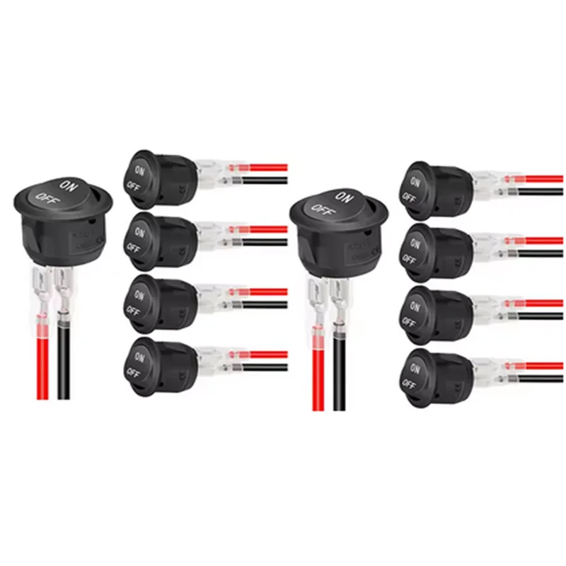 12V Round Rocker Switch &ndash; Reliable Power Control for Automotive and Marine Use 10PCS