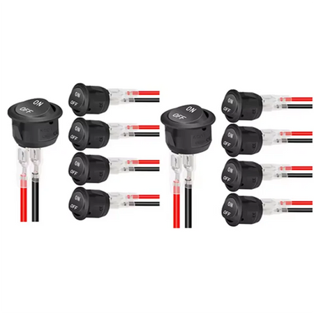 12V Round Rocker Switch &ndash; Reliable Power Control for Automotive and Marine Use 10PCS