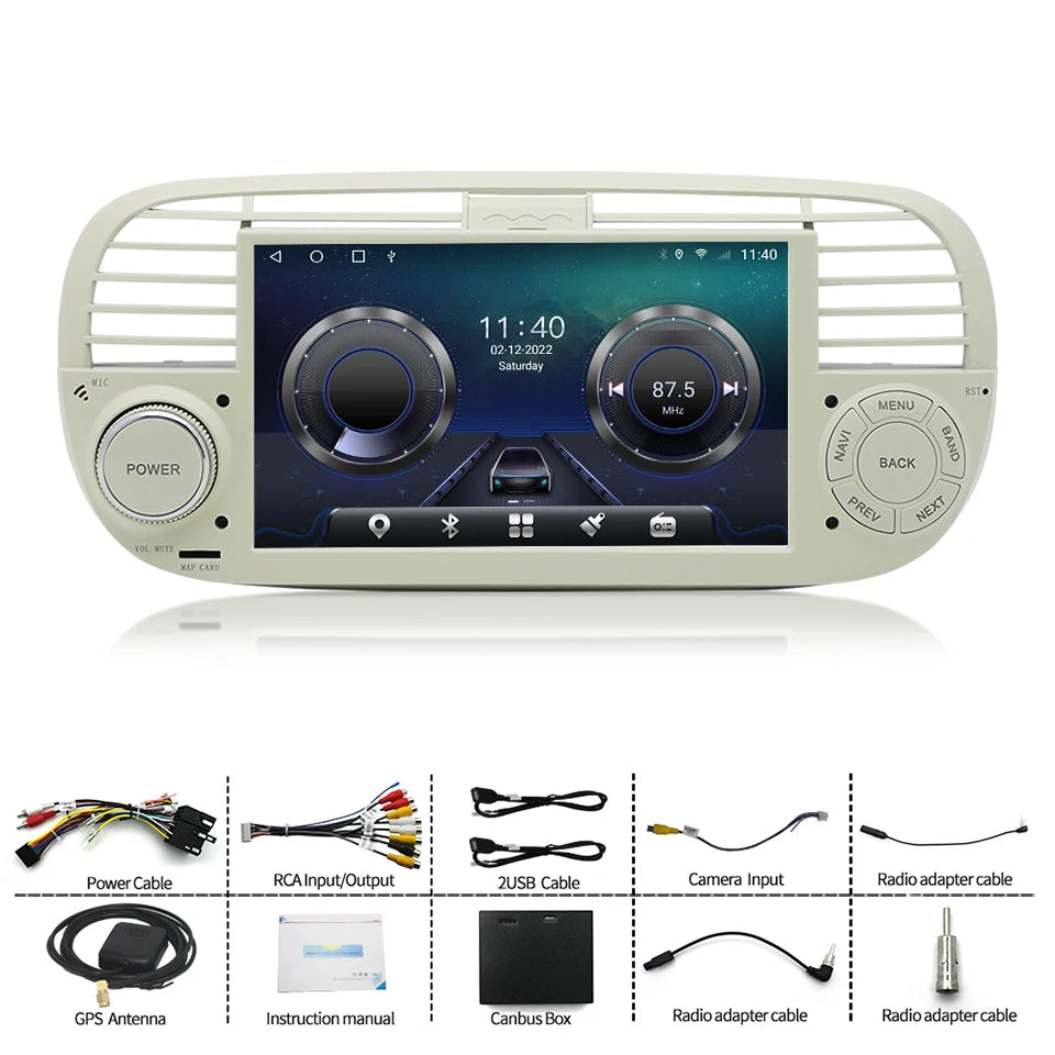 7 Inch Car Radio For Fiat 500 2007-2015 - Wireless CarPlay