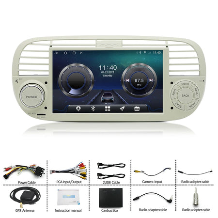 7 Inch Car Radio For Fiat 500 2007-2015 - Wireless CarPlay