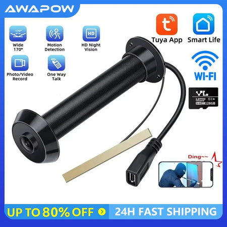 Awapow Tuya Door Peephole Viewer &ndash; 170 Wide Angle Camera