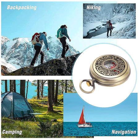 Compass Survival Hiking Brass Camping Tool &ndash; Shockproof