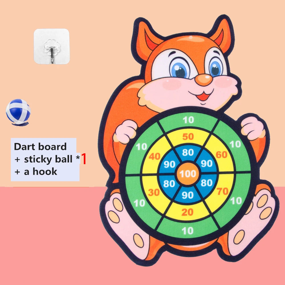 Cartoon Animal Dart Board for Kids - Montessori Sticky Ball Game special price-1 ball