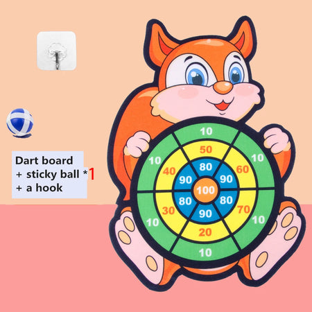 Cartoon Animal Dart Board for Kids - Montessori Sticky Ball Game special price-1 ball
