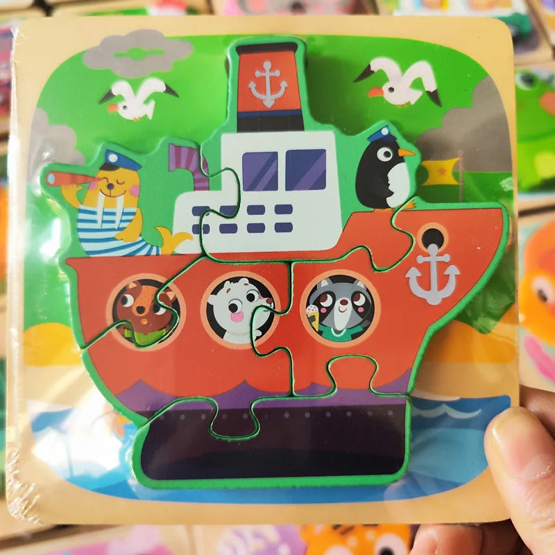 3D Wooden Puzzles Hand Grab Boards &ndash; Educational Puzzle Fun ship