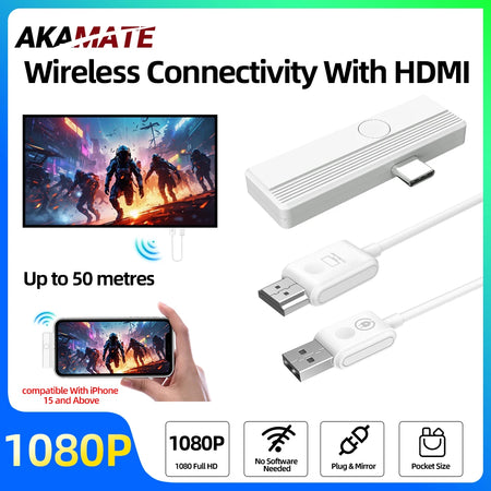 AKAMATE 1080P Wireless HDMI Extender - 50M Dual Mode