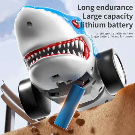 RC Car Shark Toy - 360 Degree Spin LED Stunt Remote Control