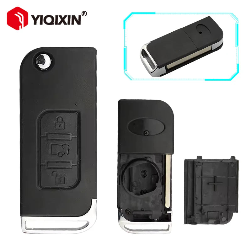 Coque de clé Mahindra Roger XUV pour 3 boutons, pliable
