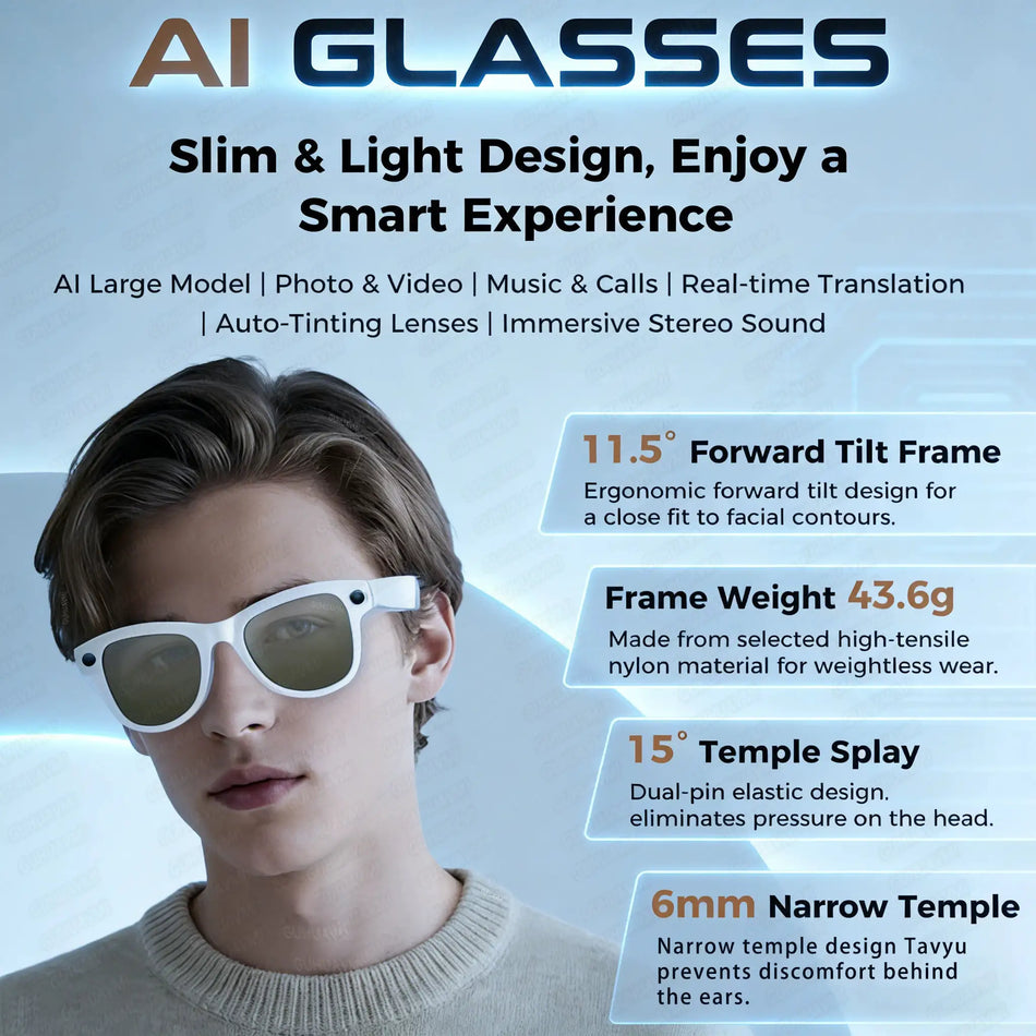 Smart AI Video Glasses With 4K Camera And Voice Assistant by InterCyprus Trading Ltd