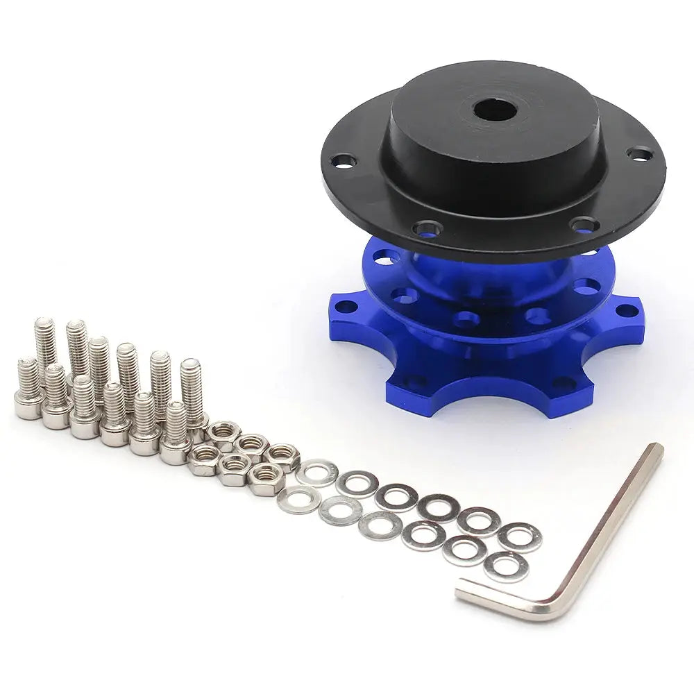 Universal Steering Wheel Quick Release Hub Adapter Snap Off Boss Kit with 6 Hole Steering Wheel Hub for Race/Rally/Motorsport by InterCyprus Trading Ltd