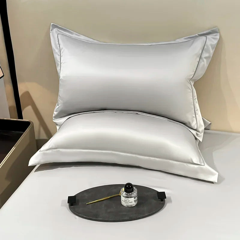 Natural Mulberry Silk Pillowcase Set &ndash; Luxurious Comfort for Restful Sleep LightGrey / 2PC Pillowcase