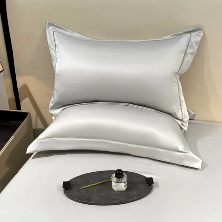 Natural Mulberry Silk Pillowcase Set &ndash; Luxurious Comfort for Restful Sleep LightGrey / 2PC Pillowcase