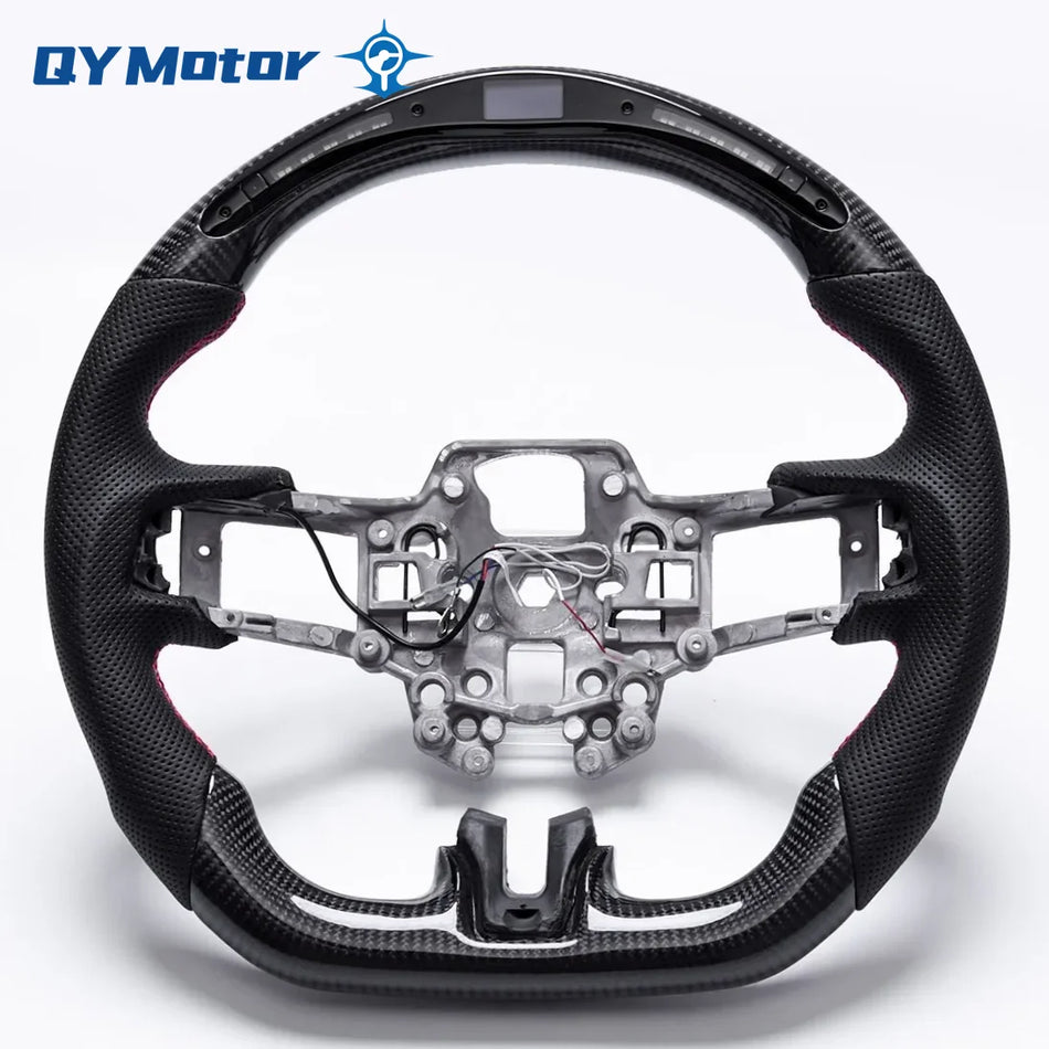 Ford Mustang LED Carbon Fiber Steering Wheel With Perforated Leather