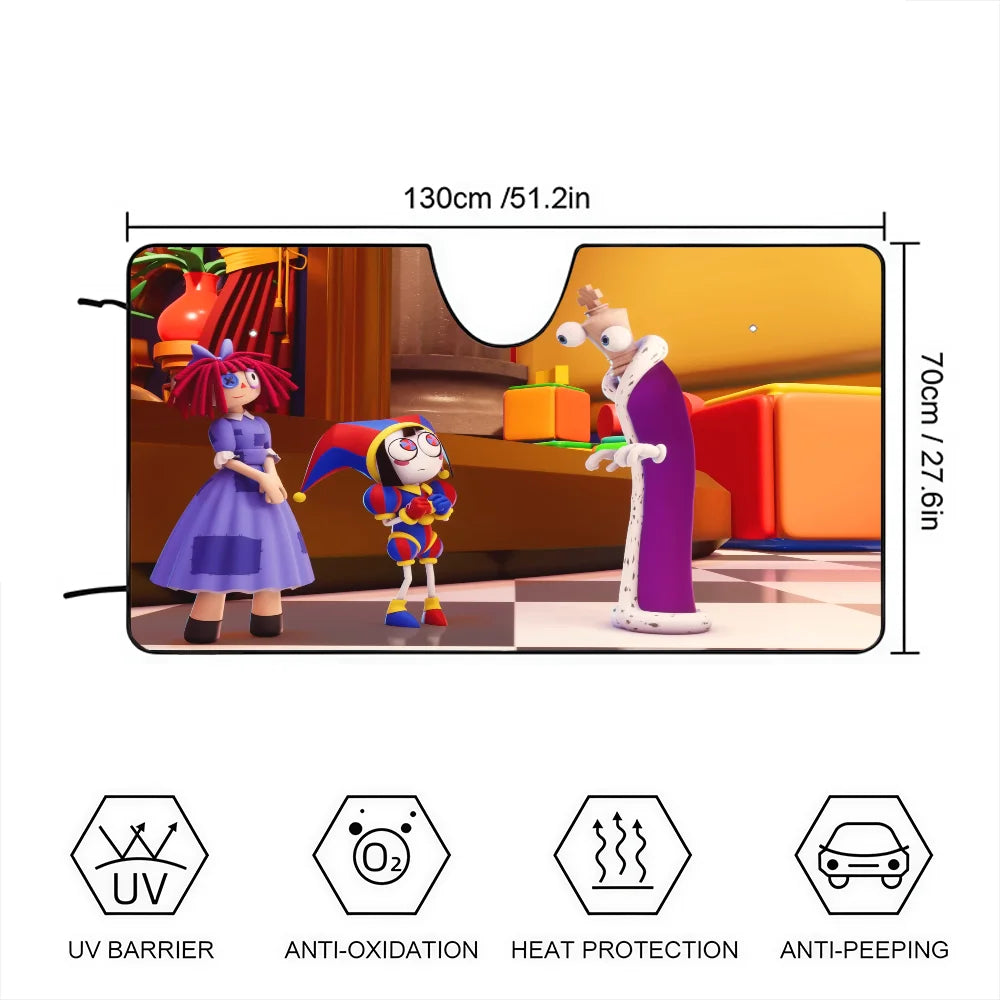 Funny D-Digital-Circus Colourful Car SunShade - UV Protection Windshield Cover z4