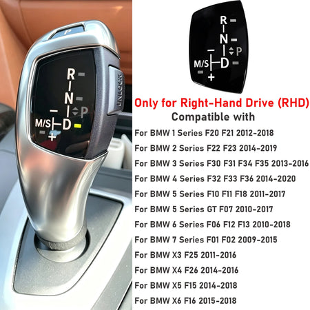 Gear Shift Knob Panel ABS Plastic for BMW F10 F11 F01 F30 F32 F25 X3 by InterCyprus Trading Ltd