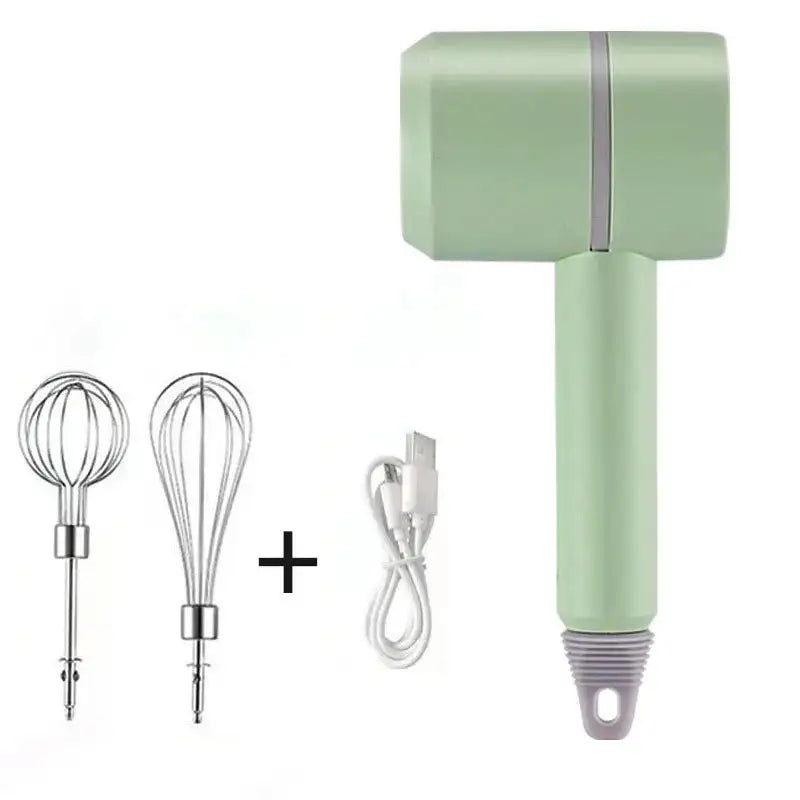 USB 2 In 1 Electric Milk Frother And Chopper Whisk 3 Speed Green 1 / United States