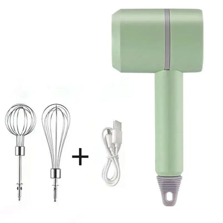 USB 2 In 1 Electric Milk Frother And Chopper Whisk 3 Speed Green 1 / United States