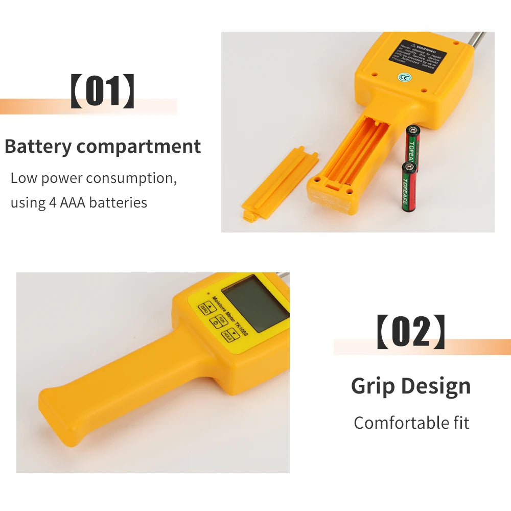 TK100S Moisture Meter &ndash; Portable Grain Hygrometer For Rice