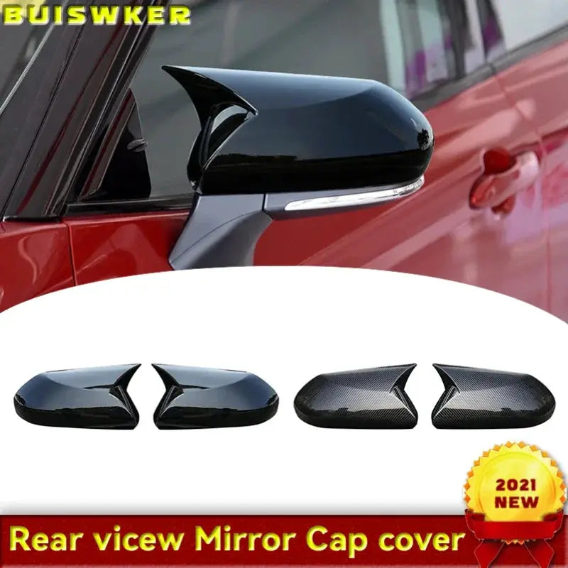 For Toyota Camry 2018 2019 2020 2021 Car Rearview Mirror Cover Side Reversing Mirror Case Carbon fiber glossy black style by InterCyprus Trading Ltd