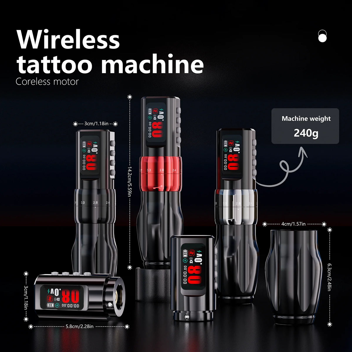 BIGWASP Wireless Tattoo Machine - 2.0-4.2mm Stroke