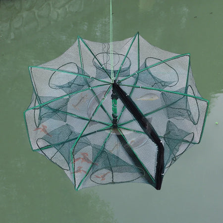 Foldable Fish &amp; Crab Trap: 6 &amp; 8-Hole Automatic Crayfish Catcher