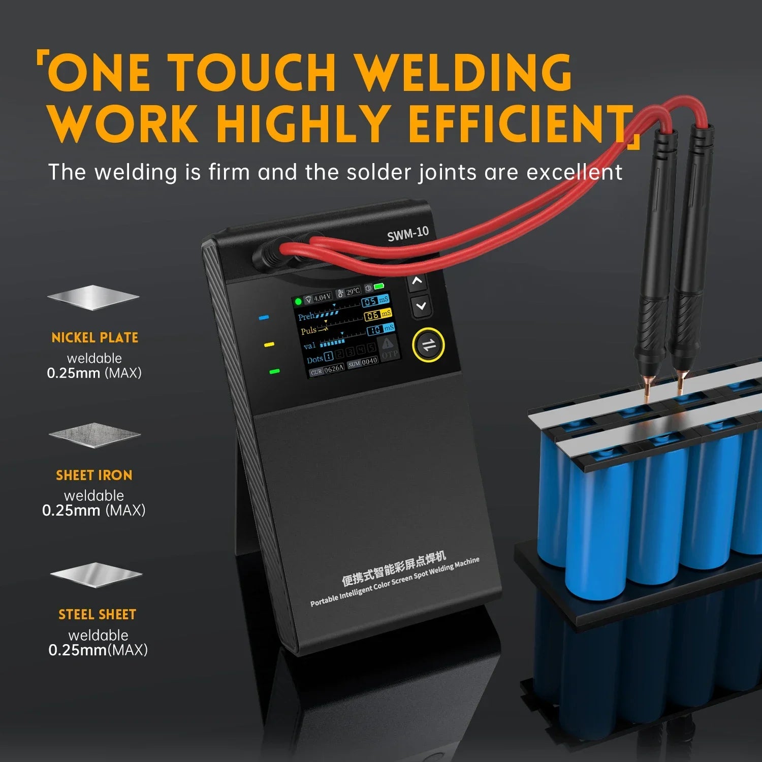 FNIRSI SWM-10 Portable Battery Spot Welder &ndash; Compact 5000mAh DIY Welding Tool