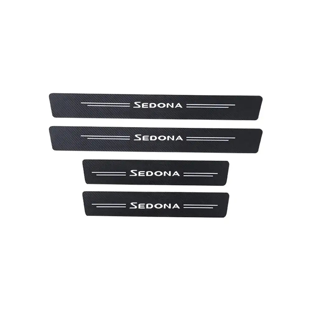 Carbon Fiber Door Sill Protector Sticker Kia Sedona 4pcs