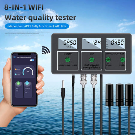 pH-W218 Water Quality Tester - 8-In-1 WiFi Data Transfer
