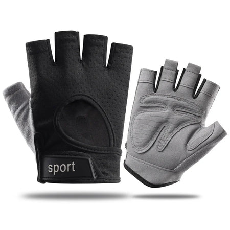 Fingerless Sports Training Gloves for Men &amp; Women - Anti-slip Cycling &amp; Gym Accessory Black / XL