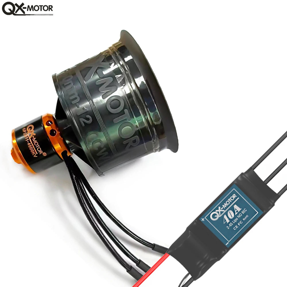 QX-MOTOR 50mm EDF QF2611 12 Blades Ducted Fan &ndash; Low Noise 4000kv CCW 40A ESC