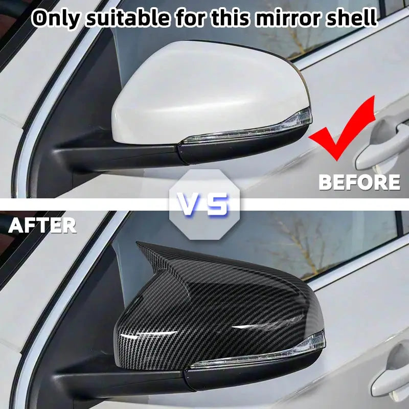 New Wing-Style High-Quality ABS Plastic 2-Piece Rearview Mirror Cover Set Glossy Black For Volvo V40 V60 S60 T5 T6 2011-2019 by InterCyprus Trading Ltd