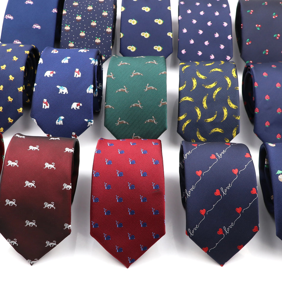 Novelty Animal Fruit Pattern Slim Tie for Men