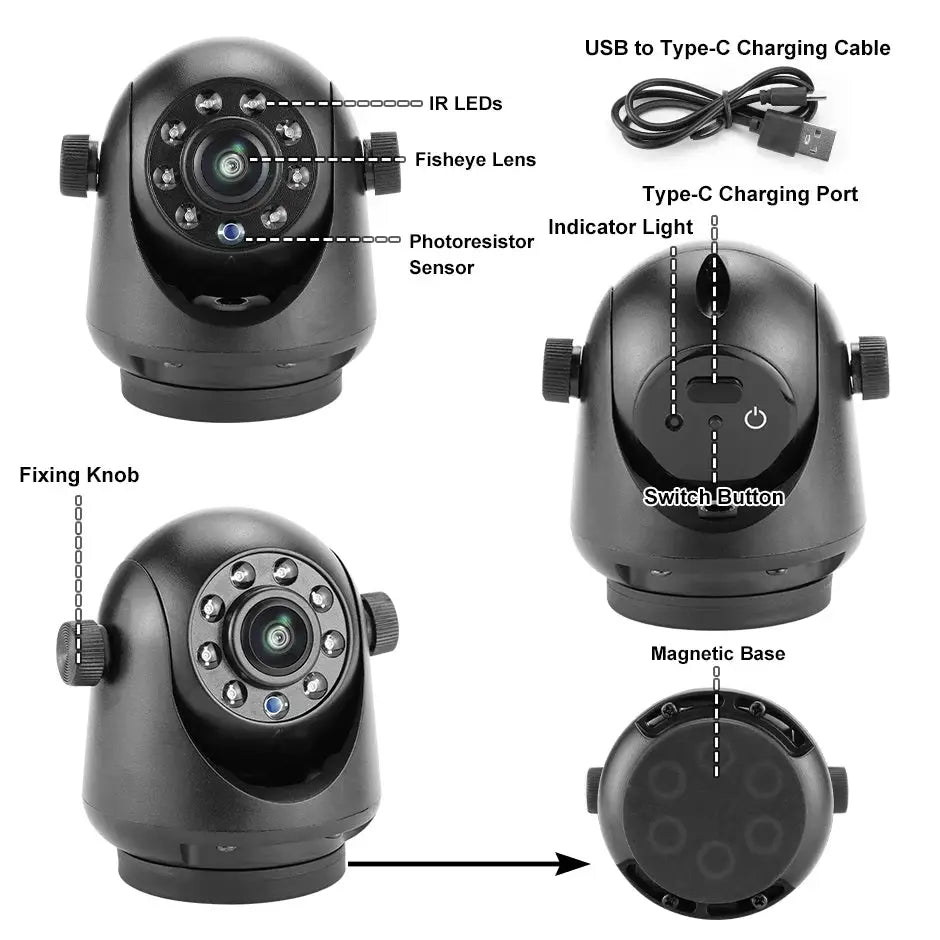 Wireless 5G WiFi Backup Camera With Night Vision For Rvs And Trucks by InterCyprus Trading Ltd