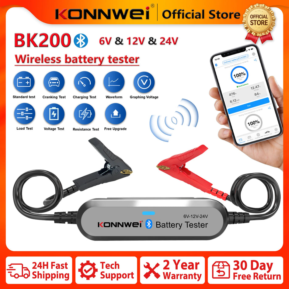 Bežični Bluetooth ispitivač akumulatora za automobile 6V 12V 24V s CCA nadzorom