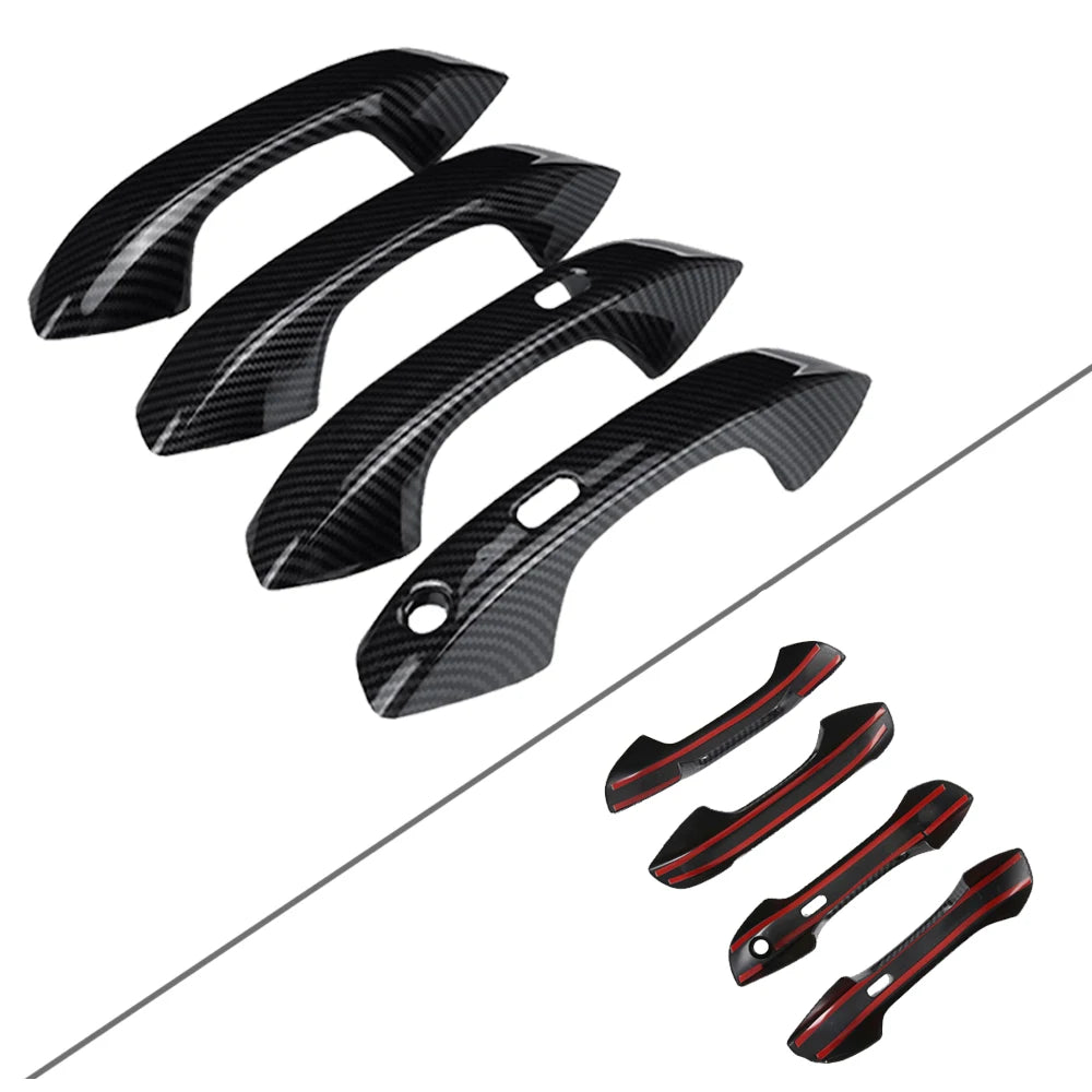 Carbon Fiber Door Handle Covers for Cupra Born 2021-2023 - Stylish Car Accessories with Protective Film Stickers Trim