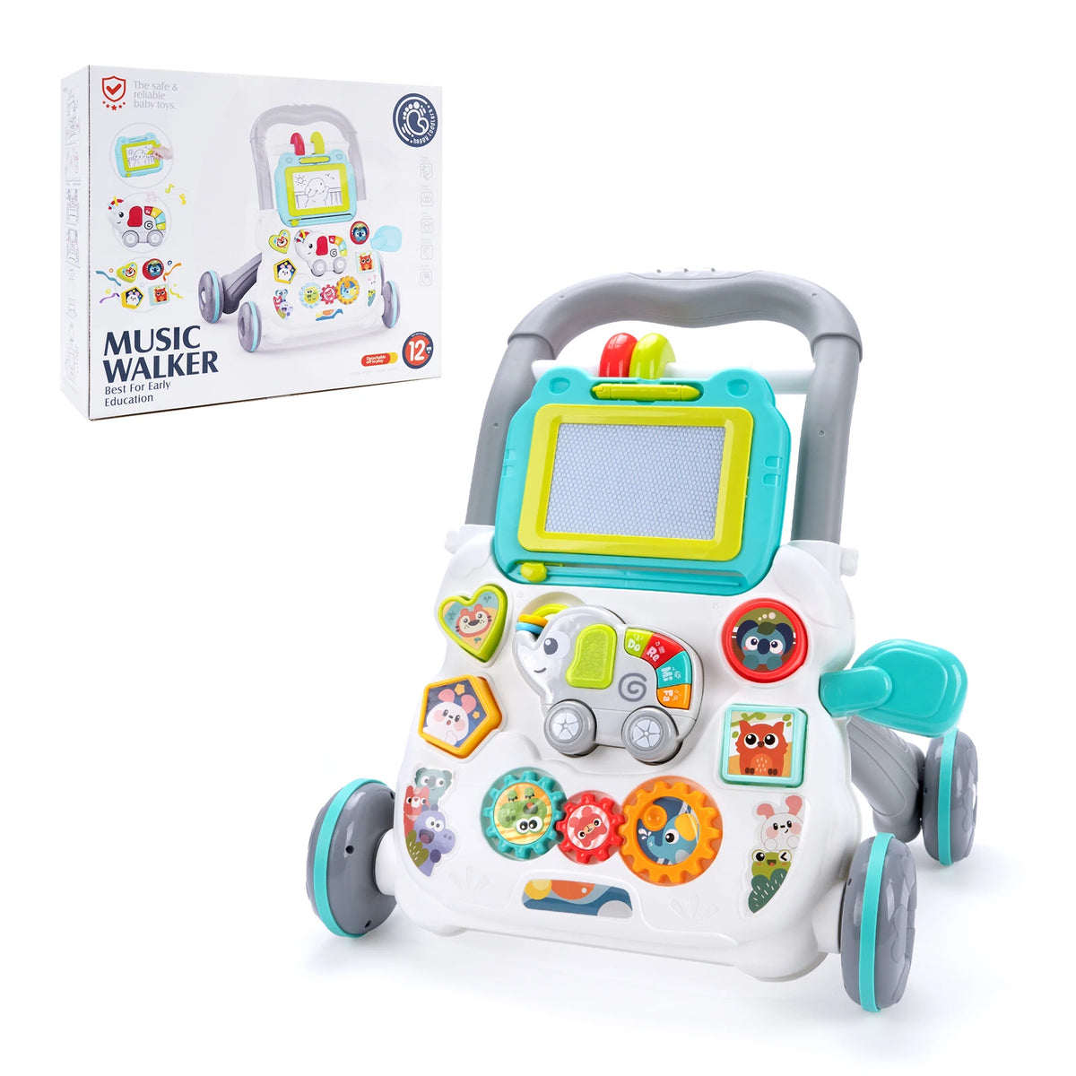Coolplay Baby Cartoon Push Walker Toy &ndash; Multifunctional Music and Drawing Board
