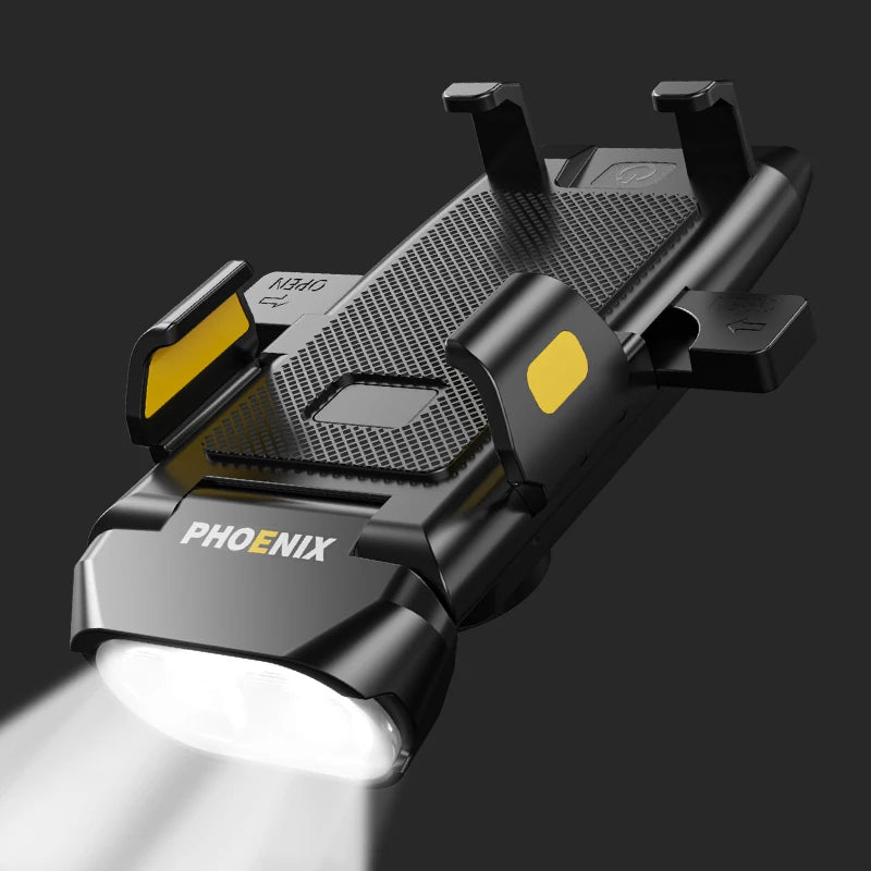 4 i 1 cykellampa med 500 lumen strålkastare, 3000mAh USB powerbank