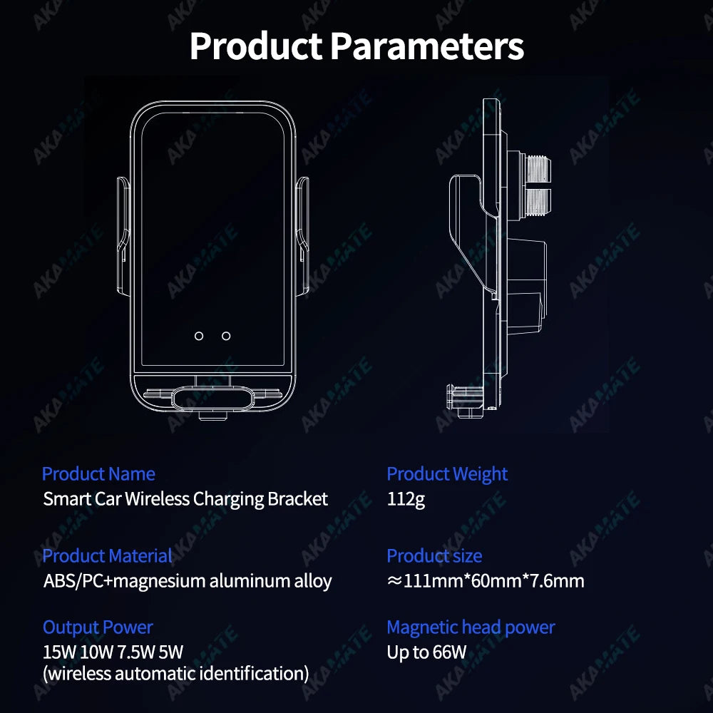 15W Car Magnetic Charging Stand - 66W Fast Auto Reset