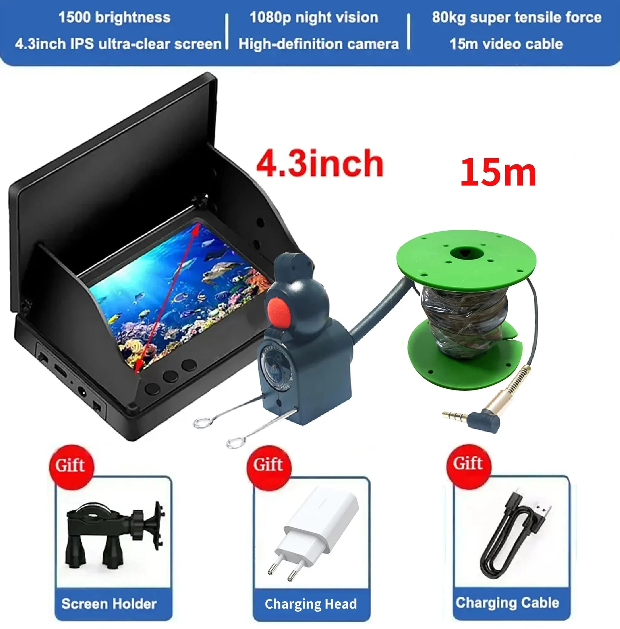 ZS032 - Underwater 220 Degree Night Vision Fishing Camera 15m