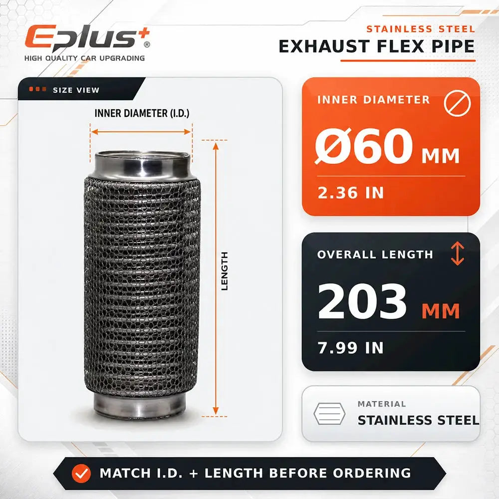 Universal Automotive Chain Link Mesh Exhaust Hose Stainless Steel Braided Flexible Bellows for Car Exhaust System Replacement by InterCyprus Trading Ltd