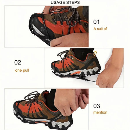24-Tooth Anti-Slip Ice and Snow Shoe Covers for Hikers and Climbers