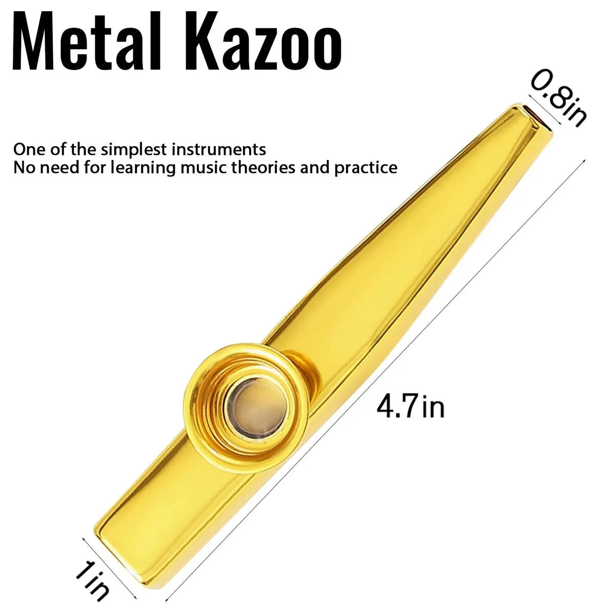 Kazoo Silver Aluminum Alloy Membrane Mouth &ndash; Easy to Play
