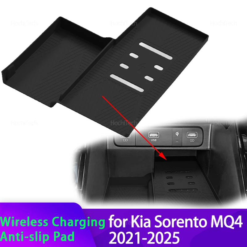 Силиконова безжична зарядна подложка за Kia Sorento MQ4 2021-2025 антислип мат