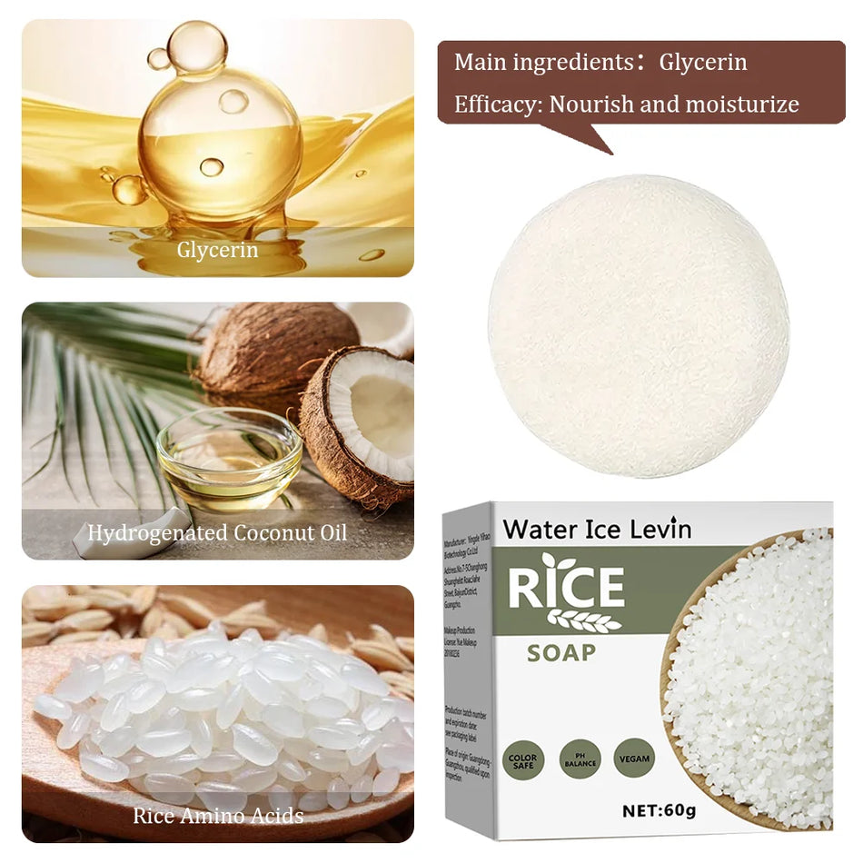 Water Ice Levin Handmade Rice Soap &ndash; Whitening and Moisturizing Formula