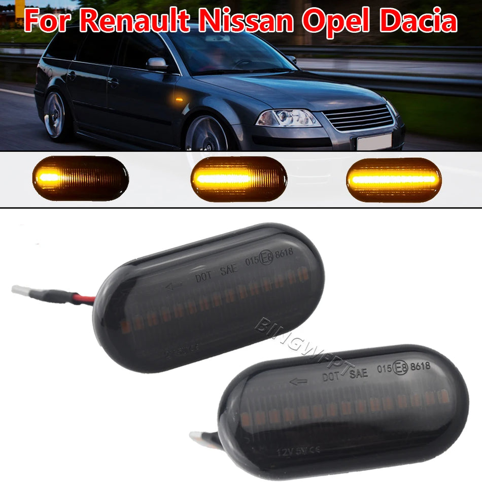 LED dinamiskā sānu marķiera pagrieziena signāla gaisma Renault