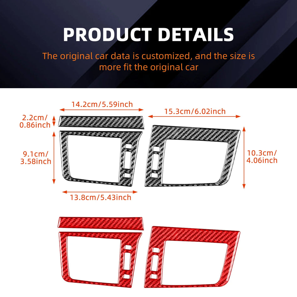 Moldura de imitación de fibra de carbono para la consola central del Lexus CT200 2011-2017